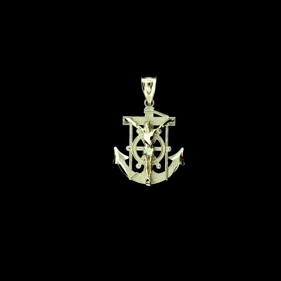 JewelzKing Other - Real 10K Yellow Gold Anchor Cross Pendant